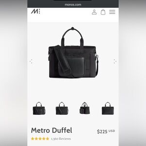 Mono Black Metro Duffel Bag